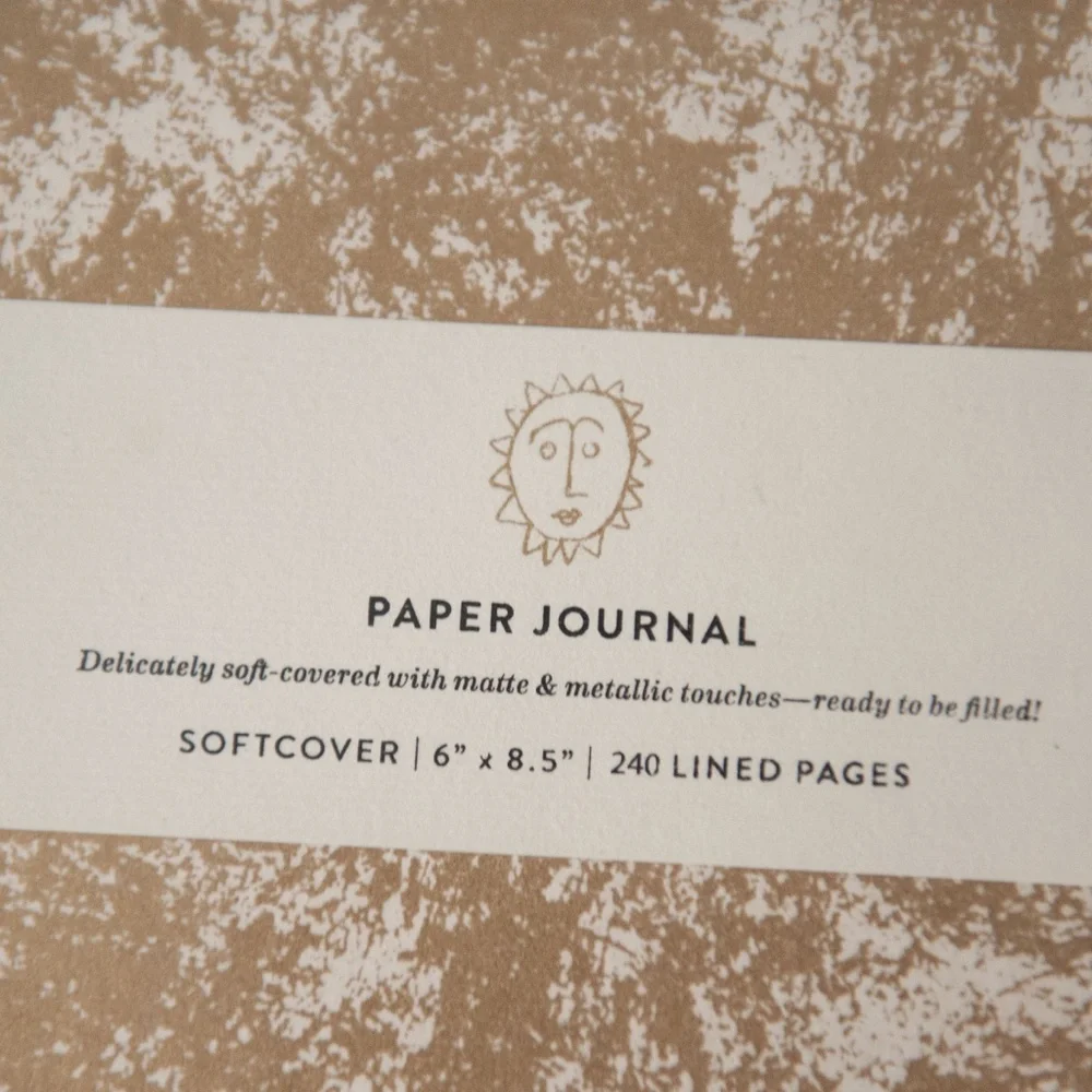 Print Fresh Softcover Lined Journal in Gold & White